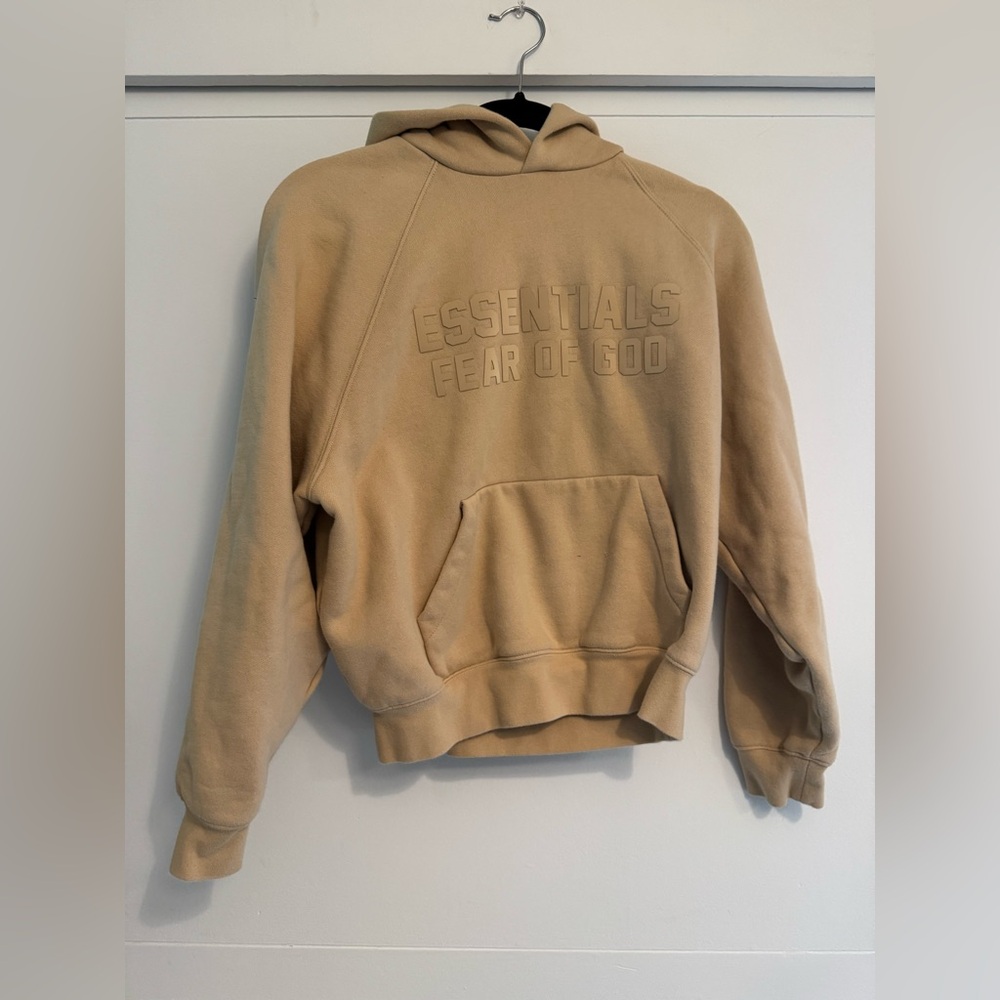 Fear of God essentials beige hoodie size XXS